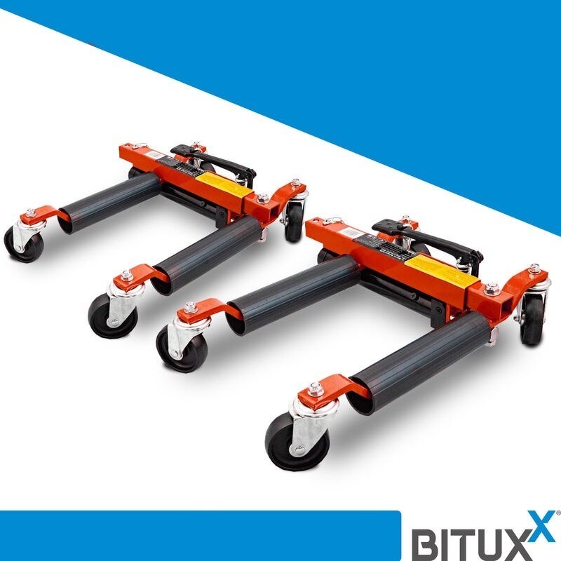 Hydraulický zvedák Sada 2ks Plochý na kolečkách do Auta do 680kg každý M19876